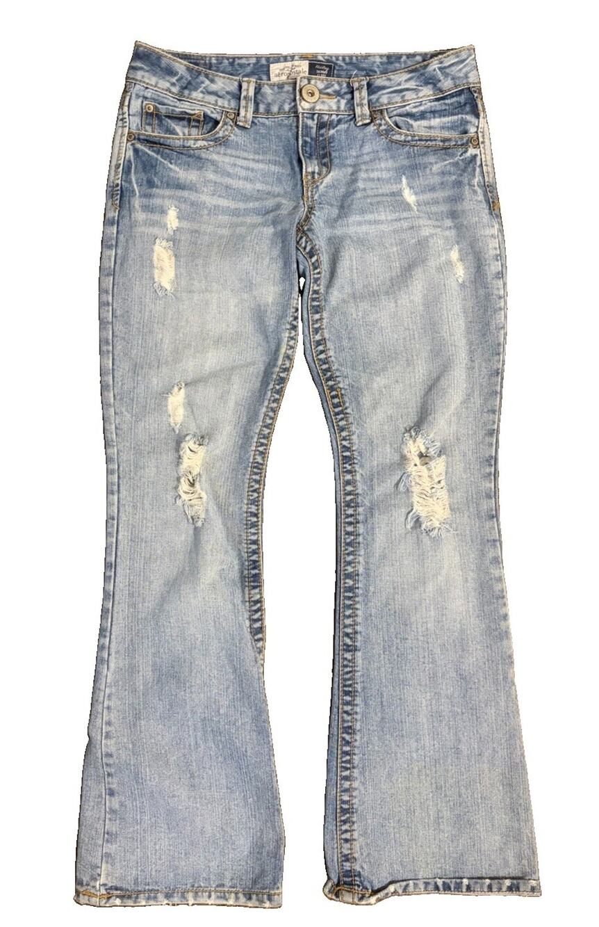 Aéropostale Women's Hailey Skinny Flare Denim Jeans Size 5/6 Distressed